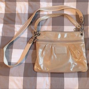 COACH White Metallic Purse
